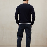 네이비 블루 바요나 스웨터