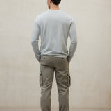 라이트 그레이 롱슬리브 라레도 티셔츠