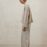 베이지 키위 스웨터